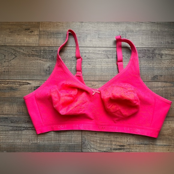 Cacique Other - Cacique Vibrant Pink Lace Bra